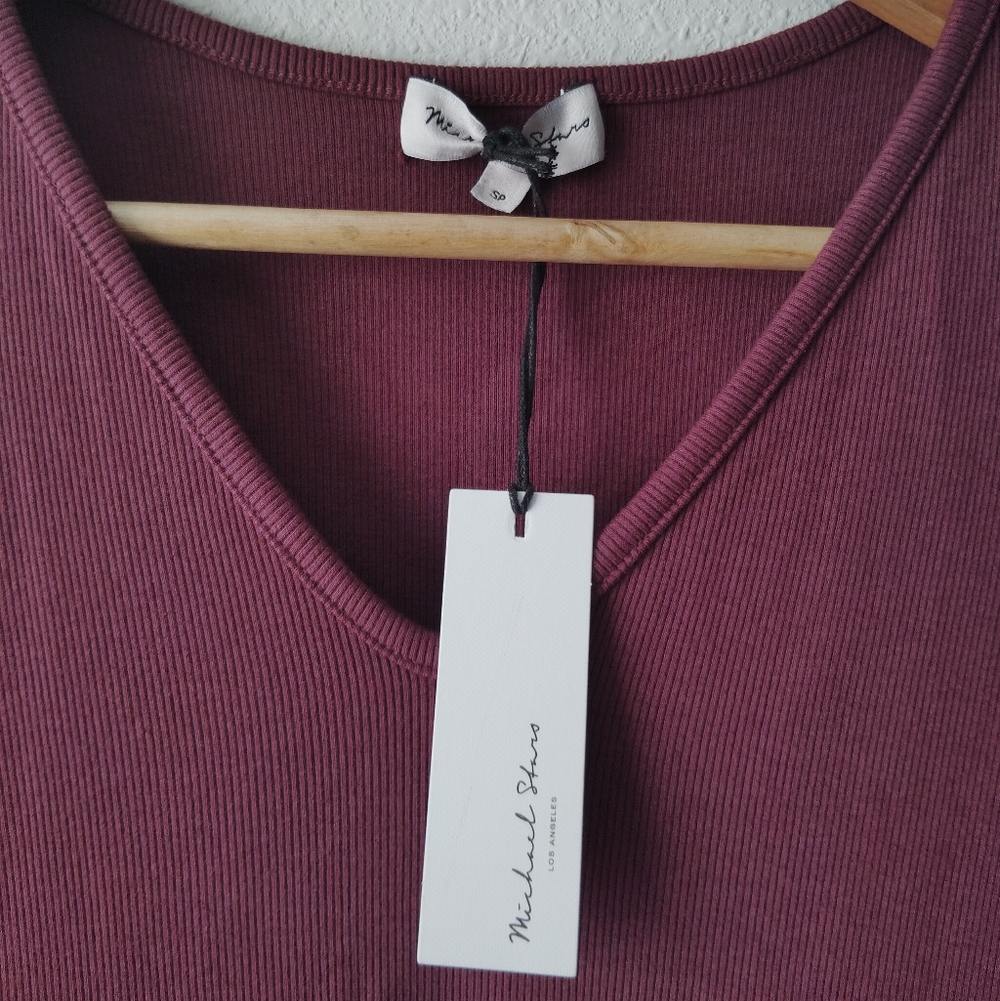 Michael Stars Plum Long Sleeve Dress - Picture 6 of 7